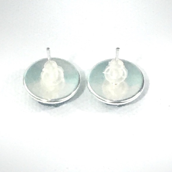 Bronze Druzy 12mm Round Silver Setting Earrings - Picture 3 of 4